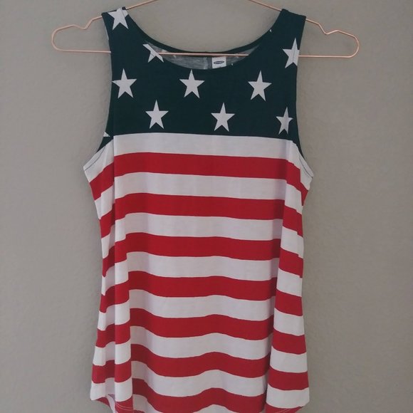 NWT Old Navy Luxe Americana Tank Top American Flag July 4th Freedom Small - Picture 12 of 14